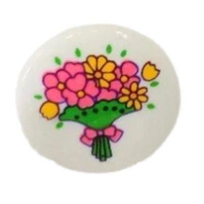 Dětský knoflík - Kytice na bílé