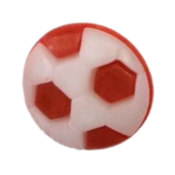 Knoflík dětský - Fotbalový míč červený, 1 ks