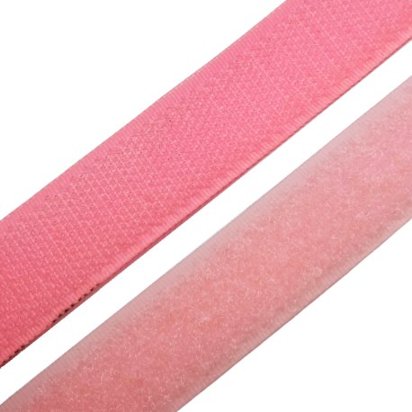 Suchý zip - Světle růžový, šíře 2 cm, 10 cm (metráž)