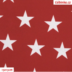 Zbytek kočárkoviny - Hvězdy na červené, délka 35 cm, šíře 155 cm