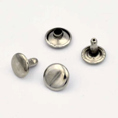 Double Cap Rivet 10mm, nickel, 10 pairs