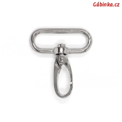 Karabina kovová otočná oko - nikl, 40 mm