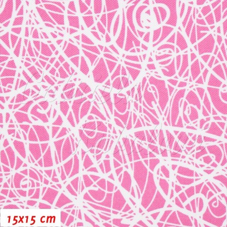 Kočárkovina, MAT Propletence bílé na růžové, 15x15cm