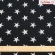 Teplákovina s EL, Hvězdy 4 cm bílé žíhané na černé, detail s metrem