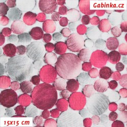 Waterproof Fabric Premium - Stones Pink and Gray, width 155 cm, 10 cm, Certificate 1