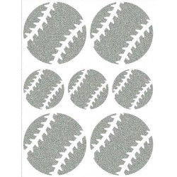 Reflexní nažehlovací potisk - Baseballové míče malé a velké (3+4 ks)