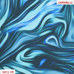 Kočárkovina Premium - Abstraktní malba modrá, šíře 155 cm, 10 cm, ATEST 1