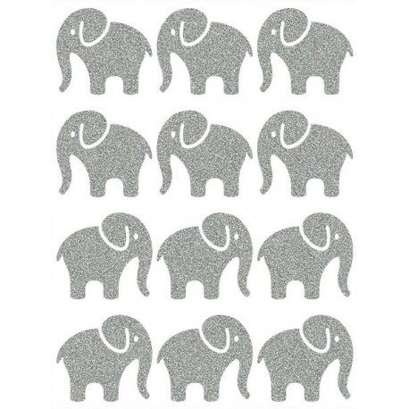 Reflexní nažehlovací potisk - Sloni malí (12 ks)