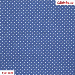 Cotton CZ A - Dots 2 mm White on Blue, width 150 cm, 10 cm, Certificate 1