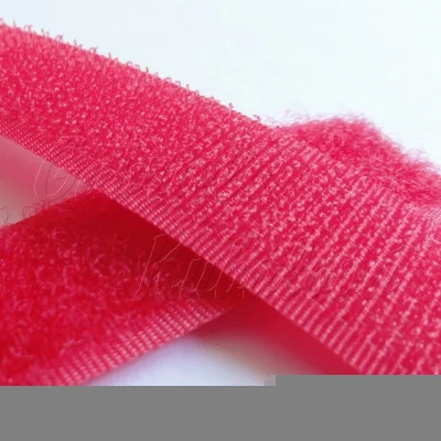 Suchý zip - červený, šíře 2 cm, 10 cm