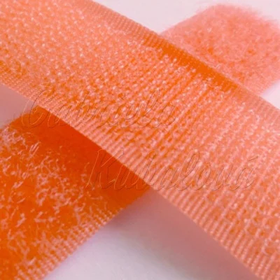 Suchý zip - oranžový, šíře 2 cm, 10 cm