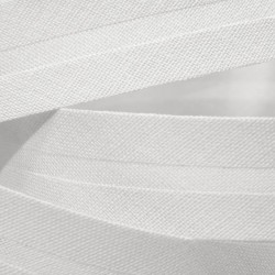 Šikmý prúžok bavlnený - Biely, šírka 20 mm, 1 m