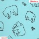 Plátno - Kolekce mentolová, Medvědi k vybarvení, Atest 1, 15x15 cm