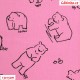 Plátno - Kolekce růžová, Medvědi k vybarvení, Atest 1, 15x15 cm