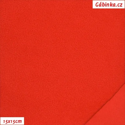Látka micro fleece antipilling - červená, 15x15 cm