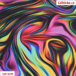 Waterproof Fabric Premium - Abstract Painting brightly coloured with Pink, width 155 cm, 10 cm, Certificate 1