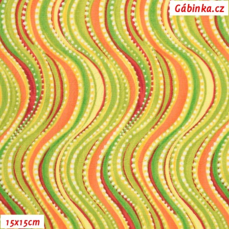 USA Cotton - Green Waves, photo 15x15 cm