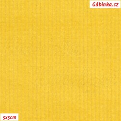 Manšestr, prací kord - elastický žlutý, Pohled 5x5 cm