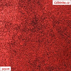 Koženka METALIC RED, pohled 5x5 cm