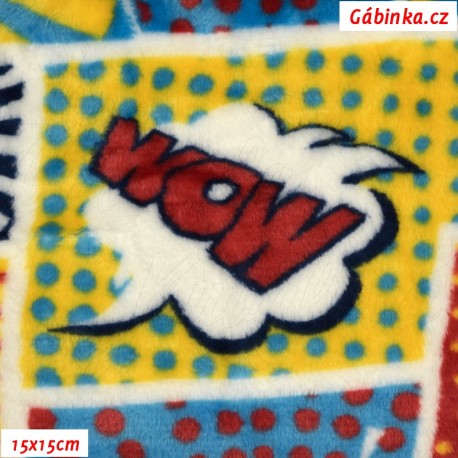 Plyš - Coral Fleece ITALY - BANG WOW OOPS WHAT STOP, 15x15cm