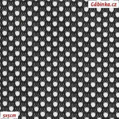Látka, Síťovina - černá - detail 5x5 cm