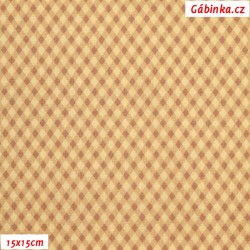 Cotton - Beige Rhombuses, width 140 cm, 10 cm
