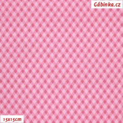 Plátno - Kosočtverečky růžové, 15x15 cm