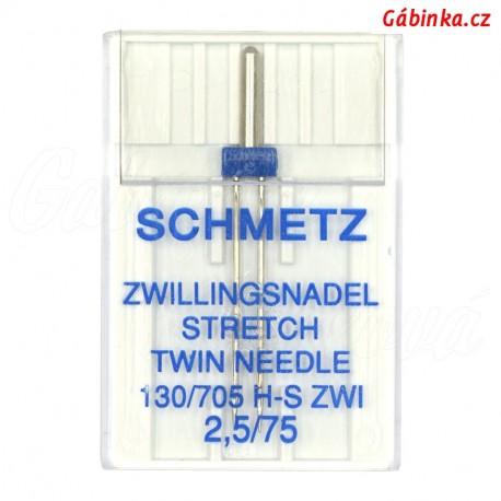  Jehla Schmetz - STRETCH TWIN 130/705 H-S ZWI, 2,5/75, 1 ks