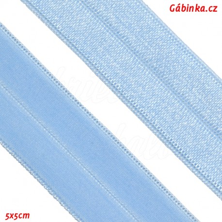 Lemovací guma půlená - 19 mm, světlounce modrá, 5x5 cm