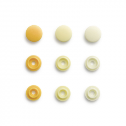 Patentky "Color snaps Mini" 9 mm PRYM LOVE 393 503, Žlutá kombinace, 36 ks, ATEST 1