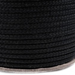 Šňůra oděvní PES 4 mm, černá, 1 m